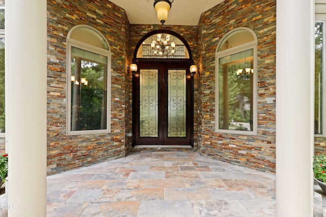 view of exterior entry with french doors