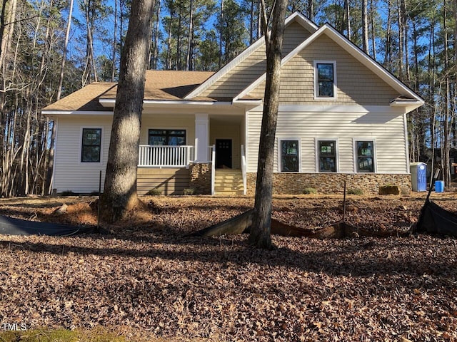 view of front facade featuring a porch