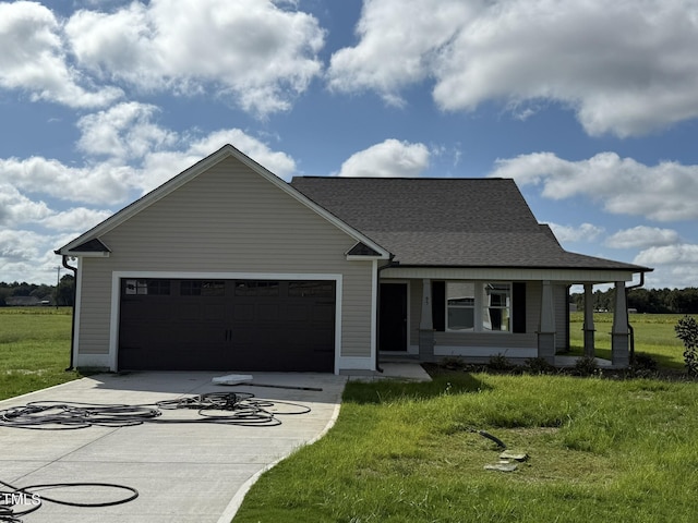 95 Grace Ridge Ct, Benson, NC 27504 - ranch-style house with a garage, concrete driveway, roof with shingles, and a front yard