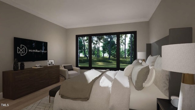 bedroom with wood-type flooring