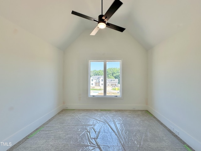 280 Forest Bridge Rd, Youngsville, NC 27596 - empty room with ceiling fan and vaulted ceiling