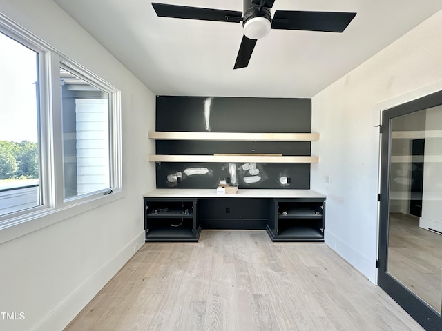 280 Forest Bridge Rd, Youngsville, NC 27596 - unfurnished office with light wood finished floors and ceiling fan