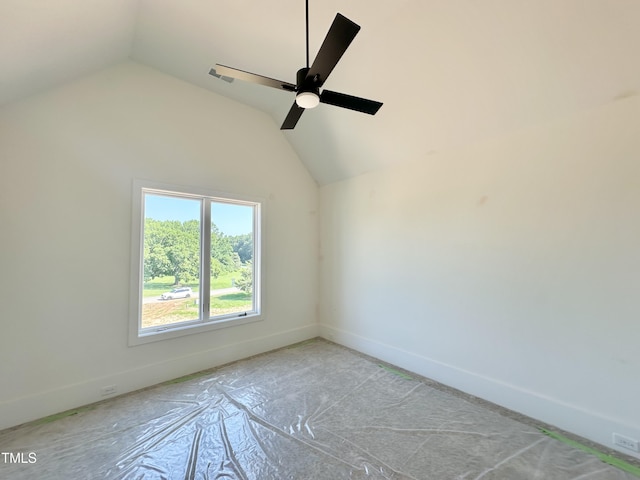 280 Forest Bridge Rd, Youngsville, NC 27596 - spare room with lofted ceiling and ceiling fan
