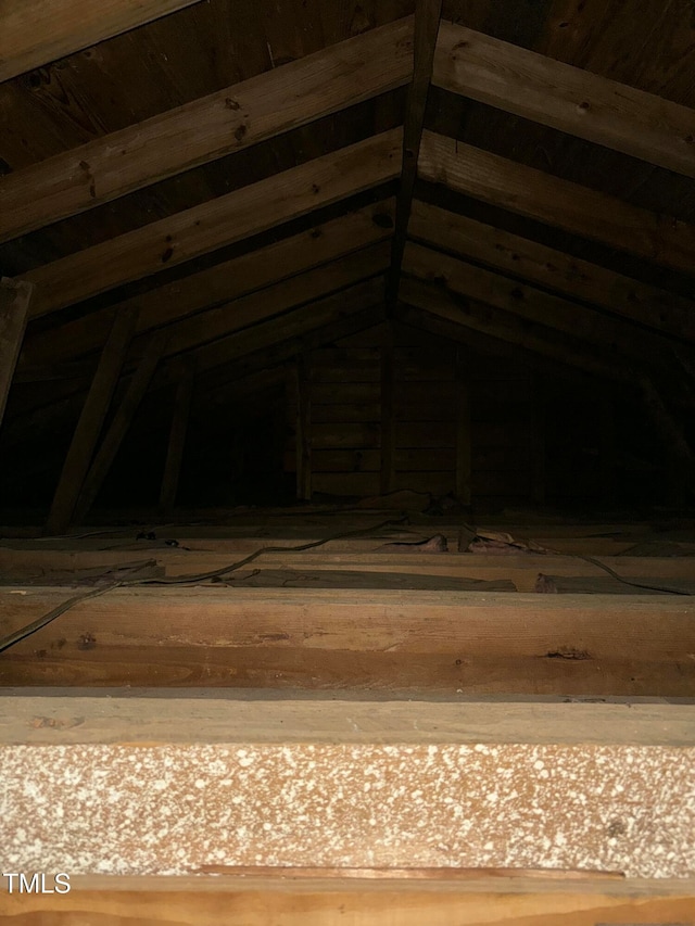 view of unfinished attic