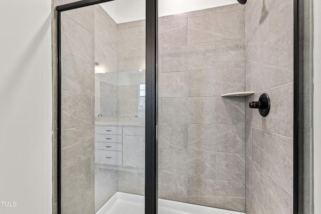 bathroom featuring walk in shower