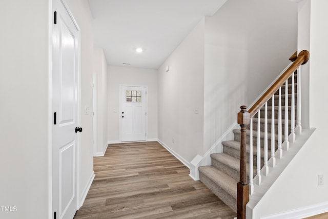 entryway with light wood-type flooring