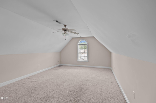 3806 Wyattwood Dr N, Wilson, NC 27896 - bonus room featuring carpet floors, baseboards, a ceiling fan, and lofted ceiling