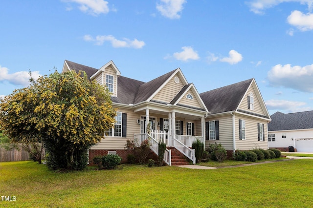 3806 Wyattwood Dr N, Wilson, NC 27896 - new england style home featuring a porch and a front yard
