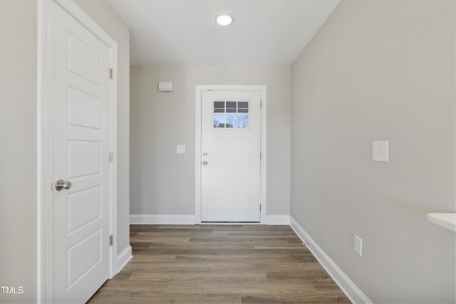 entrance foyer with wood-type flooring