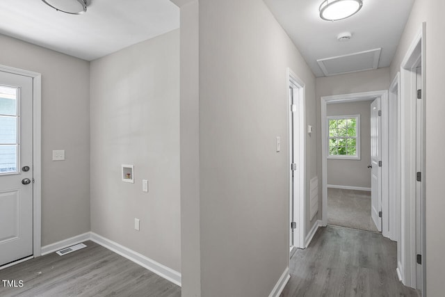 interior space with a healthy amount of sunlight and light hardwood / wood-style flooring