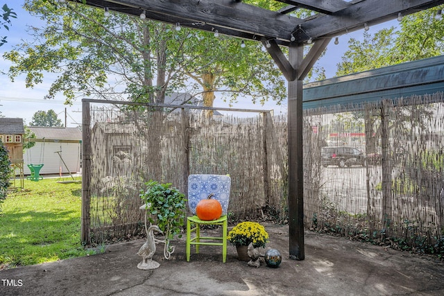 view of patio with a pergola