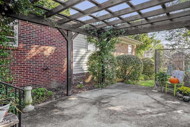 view of patio with a pergola