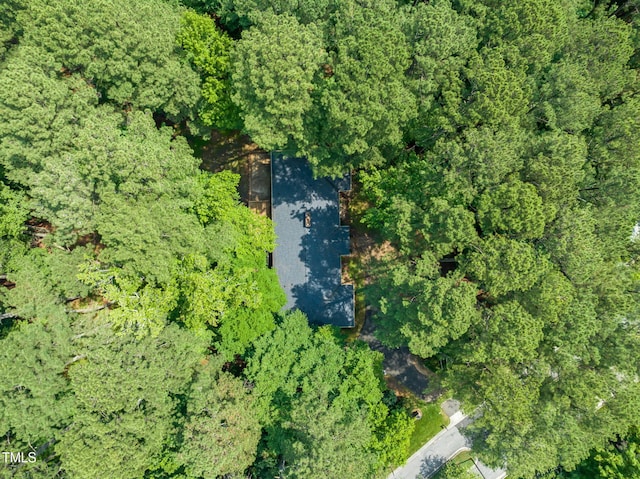3006 Pump Station Ln, Durham, NC 27712 - aerial view of property and surrounding area featuring a heavily wooded area