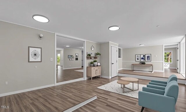 4193 Ji Oakes Rd, Bullock, NC 27507 - living room featuring wood finished floors and baseboards