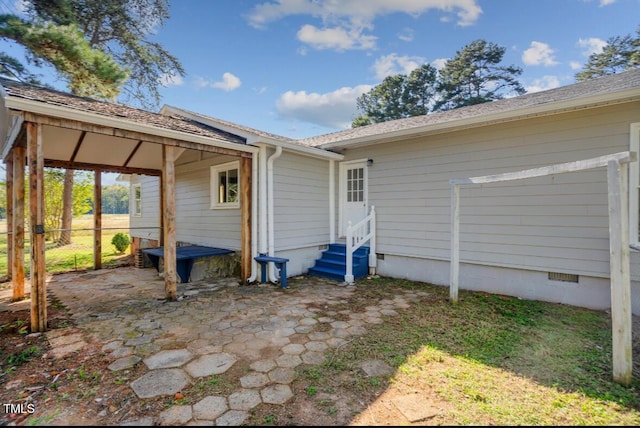 4193 Ji Oakes Rd, Bullock, NC 27507 - back of house with entry steps and roof with shingles