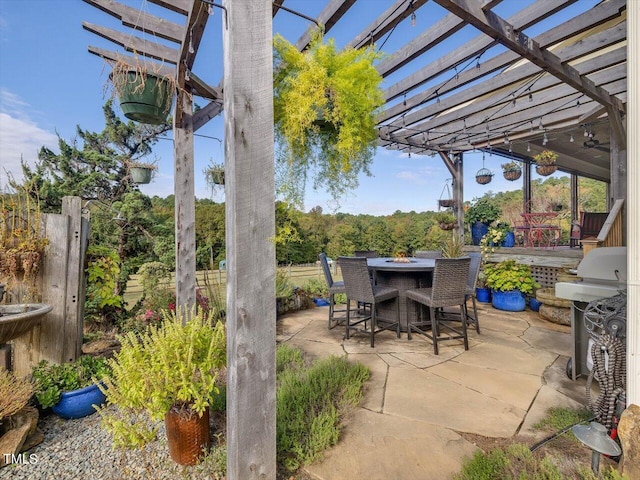 view of patio with a pergola