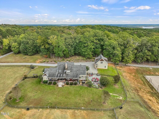 bird's eye view with a rural view