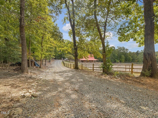 view of road featuring a rural view