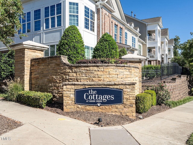 view of community sign