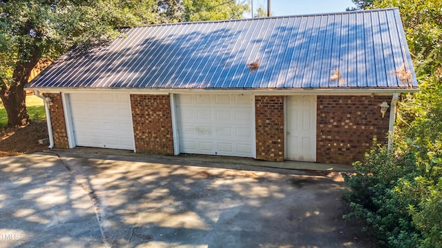 view of garage