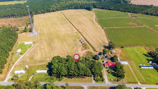 aerial view with a rural view