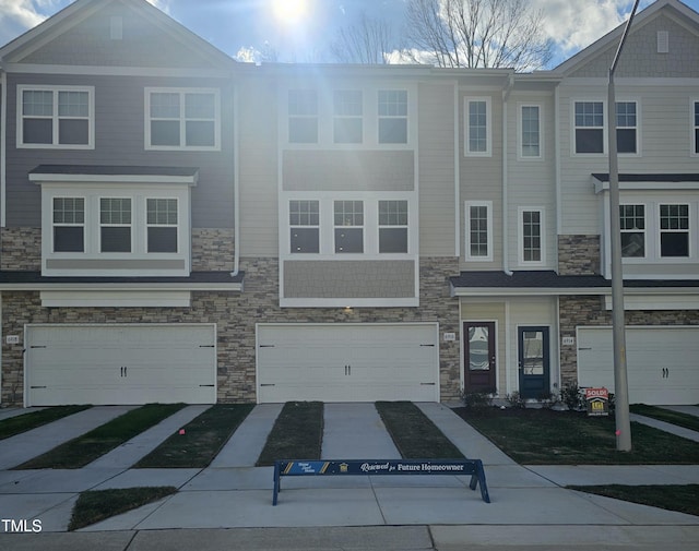 view of property featuring a garage