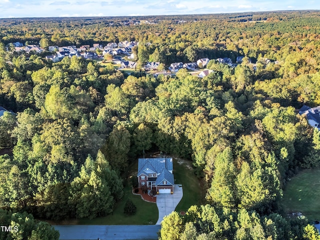 319 River Knoll Dr, Clayton, NC 27527 - aerial view featuring a wooded view