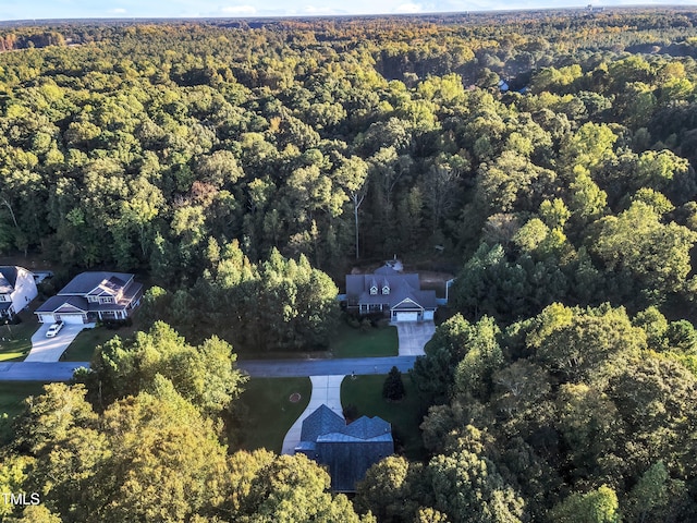 319 River Knoll Dr, Clayton, NC 27527 - aerial view featuring a forest view