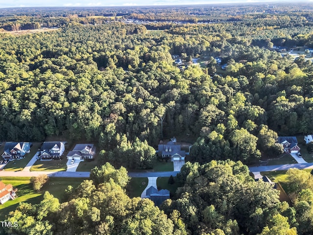 319 River Knoll Dr, Clayton, NC 27527 - drone / aerial view featuring a forest view