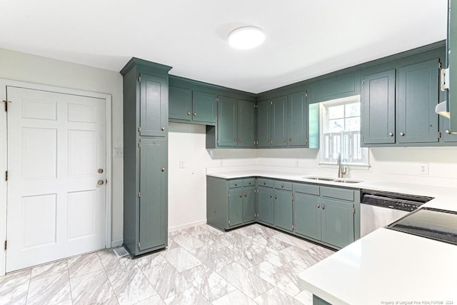 kitchen with dishwasher and sink