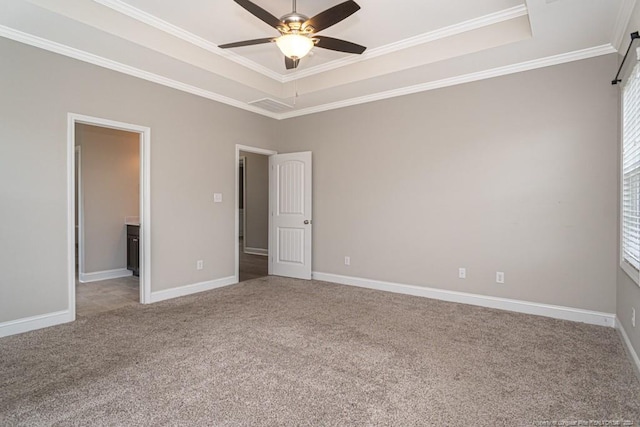 5737 Pooh Ave, Stedman, NC 28391 - unfurnished bedroom with a raised ceiling, carpet floors, crown molding, and baseboards