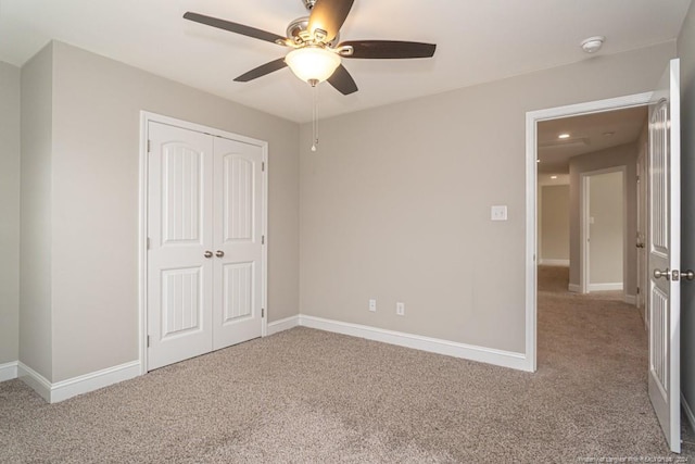 5737 Pooh Ave, Stedman, NC 28391 - unfurnished bedroom with carpet, a closet, baseboards, and a ceiling fan