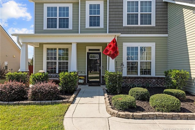 view of front of property with a porch