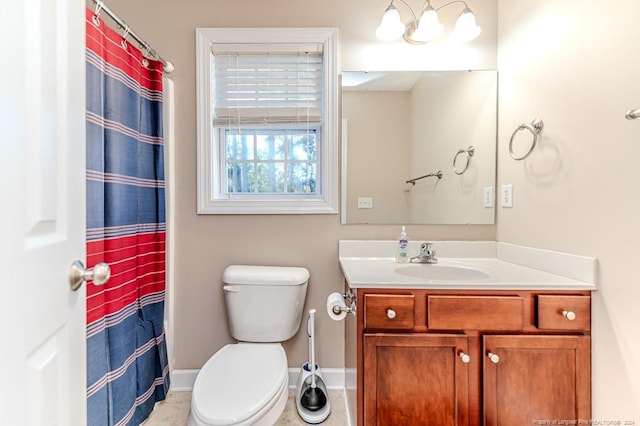 3375 Carolina Way, Sanford, NC 27332 - bathroom with vanity, toilet, and baseboards