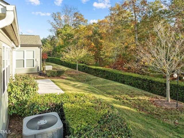 view of yard with central AC