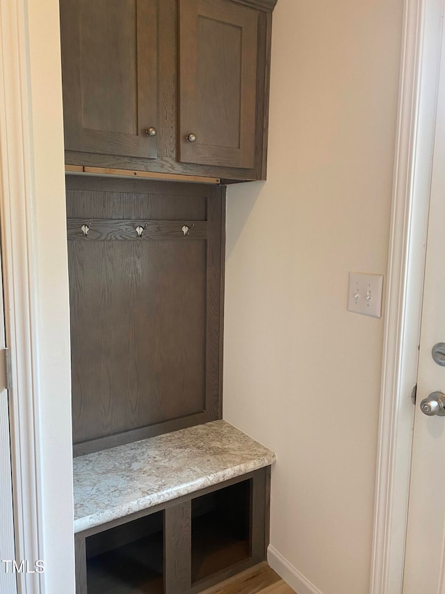 mudroom featuring light wood-type flooring