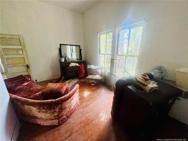 sitting room featuring hardwood / wood-style flooring