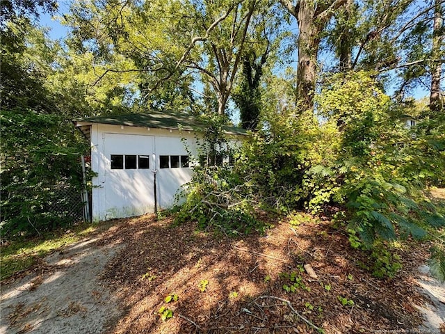 view of garage