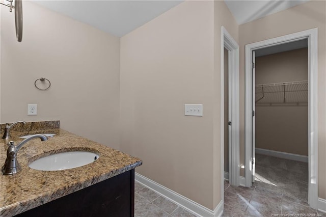 bathroom featuring vanity and tile patterned floors