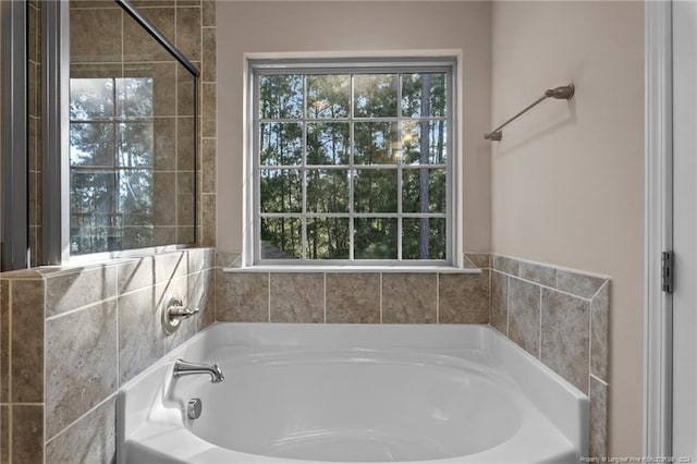 bathroom with a bathtub and a healthy amount of sunlight