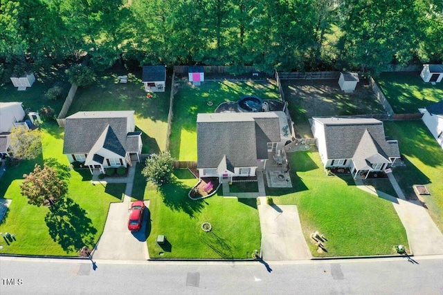 aerial view featuring a residential view