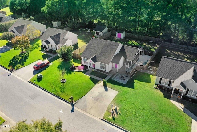 aerial view featuring a residential view