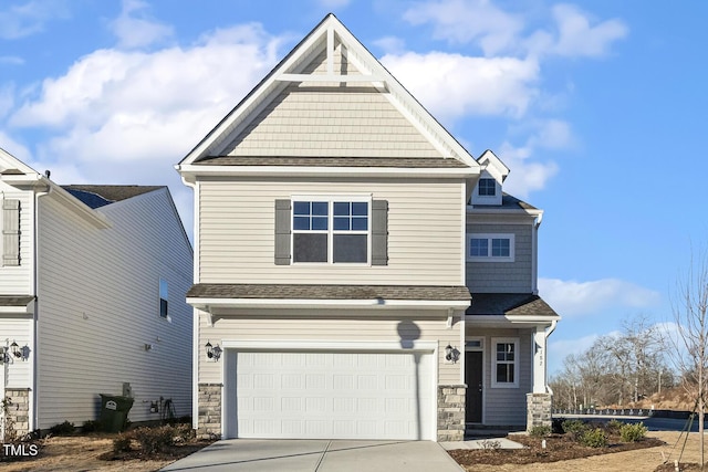 craftsman-style house featuring a garage