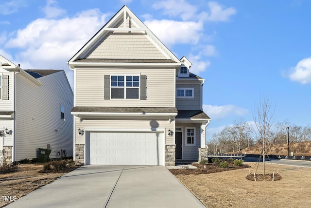 view of front facade with a garage