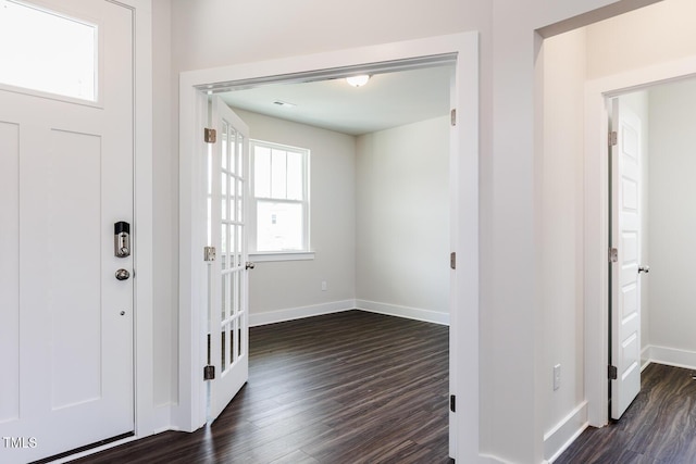 456 Barbour Farm Ln, Four Oaks, NC 27524 - entryway featuring dark wood-type flooring and baseboards