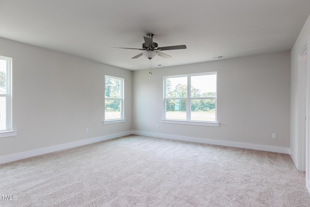 456 Barbour Farm Ln, Four Oaks, NC 27524 - unfurnished room with a ceiling fan, light carpet, and baseboards