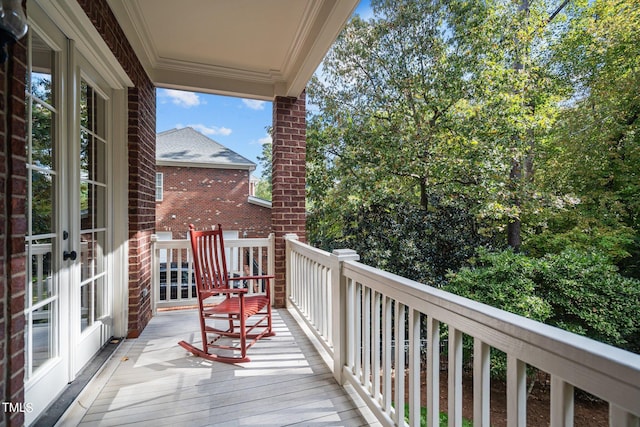 balcony with french doors