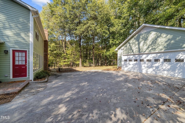 view of garage