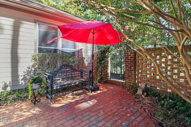 wooden deck featuring a patio