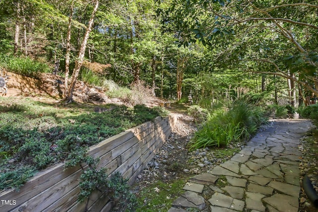 view of home's community with a forest view